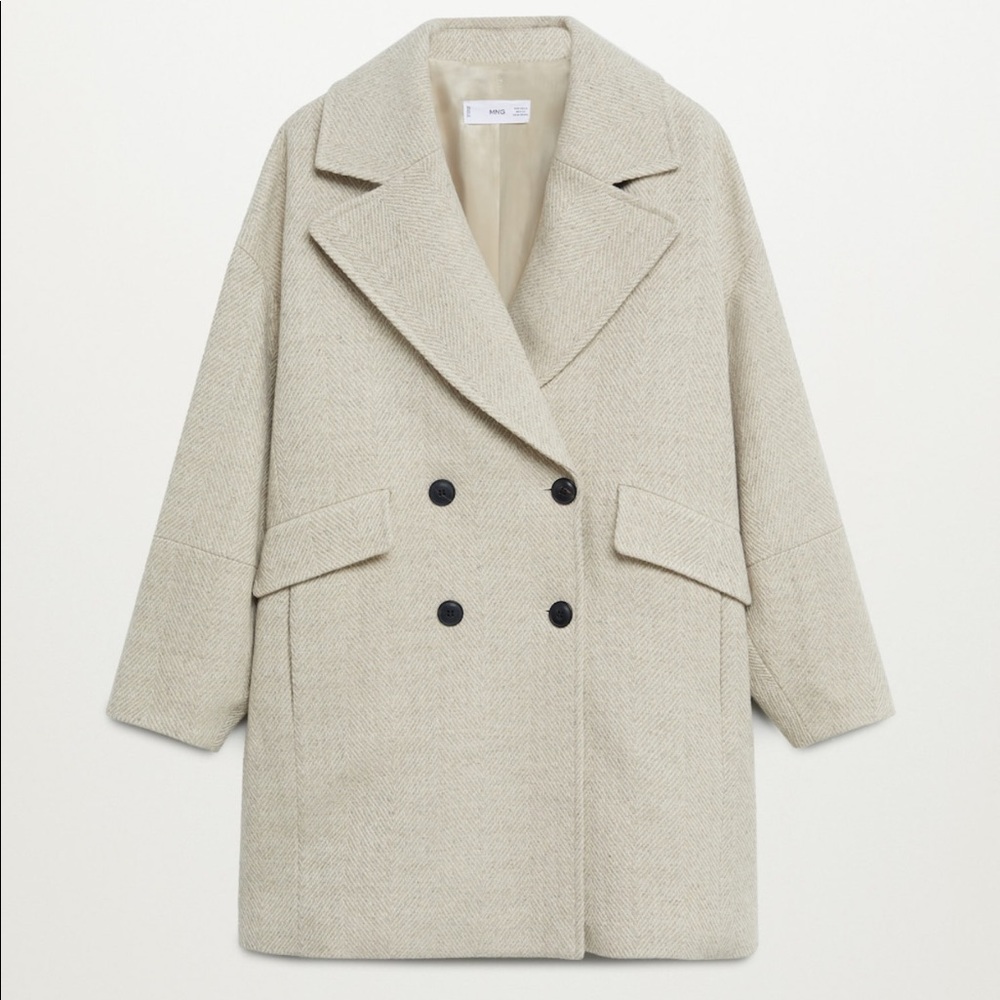 Mango wool double-breasted coat
